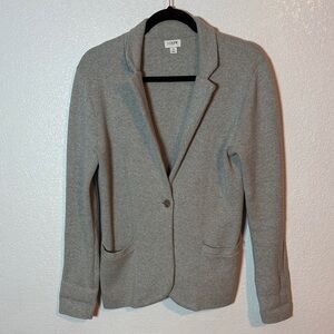 J. Crew Gray Single Button Knit Cardigan Blazer Size Small Timeless Classic